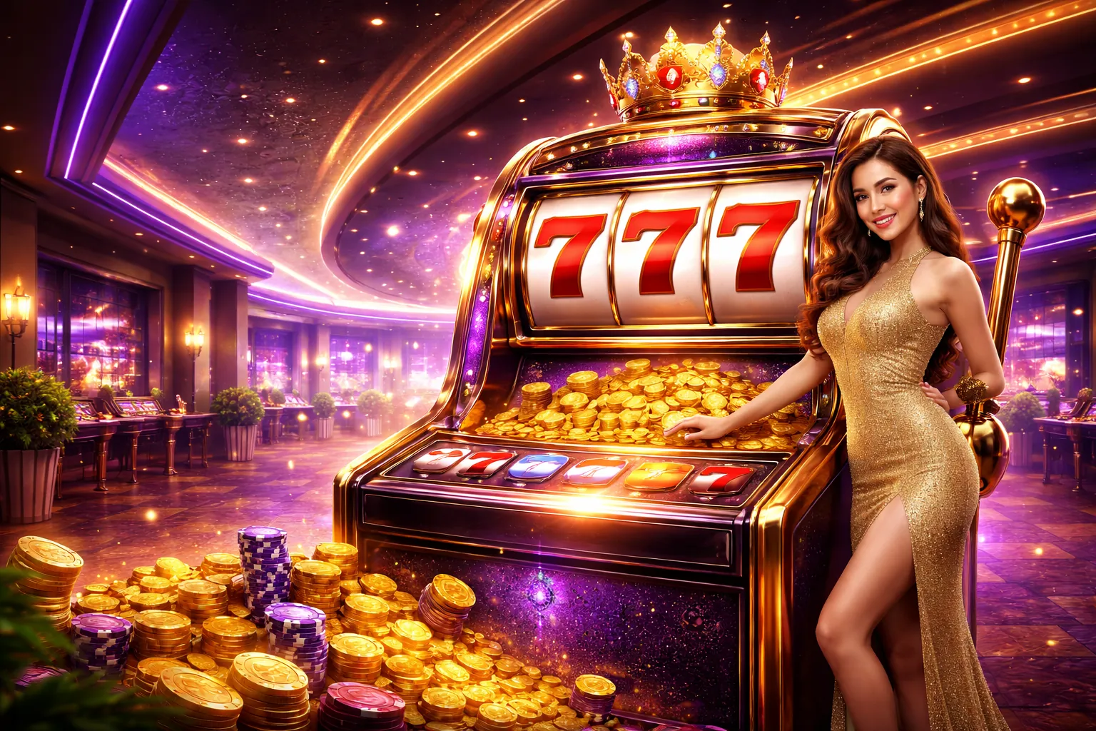 Hình nền máy đánh bạc 88 Fortunes với biểu tượng vàng và may mắn
